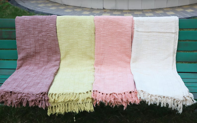 Plant Dyed Herb Infused Organic Cotton Meditation Blanket