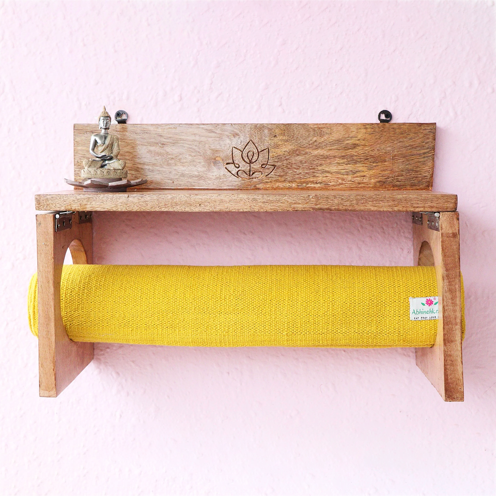 Yoga Mat Wall Holder Made With Mango Wood - YogaKargha