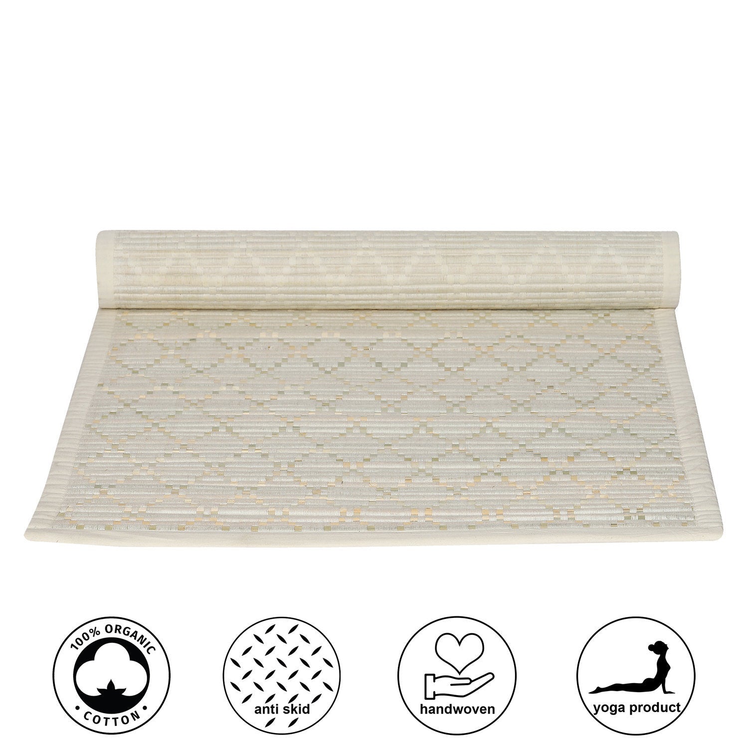 Handwoven Premium Grass Fiber Restorative Antiskid Mat for Yoga