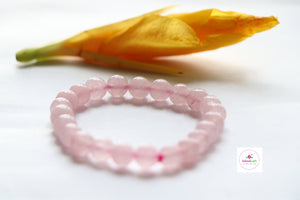 Rose Quartz Bracelet/Jewelry, Elastic Crystal Bead (8mm) Healing Bracelet, For Love, Compassion, Kindness, Forgiveness, Heart Chakra